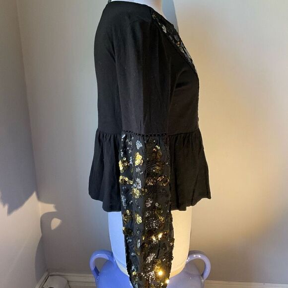 Anthropologie Neale Sequined Peplum Top, Small. Witchy - Picture 11 of 13